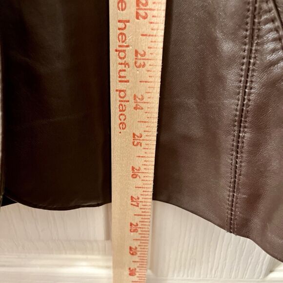 Vtg Wilsons Leather Women M Jacket Chocolate Brown Fitted 3 Button Pockets Lined - Picture 7 of 10